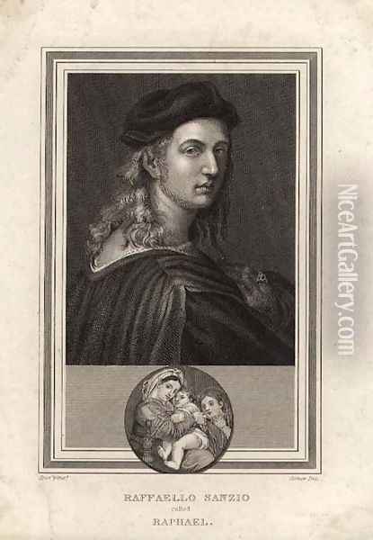 Raffaello Sanzio, called Raphael, engraved by Corner Oil Painting - Raphael (Raffaello Sanzio of Urbino)