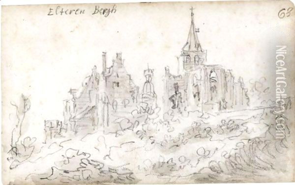 View Of Elterberg With The Abbey Partly In Ruins Oil Painting - Jan van Goyen