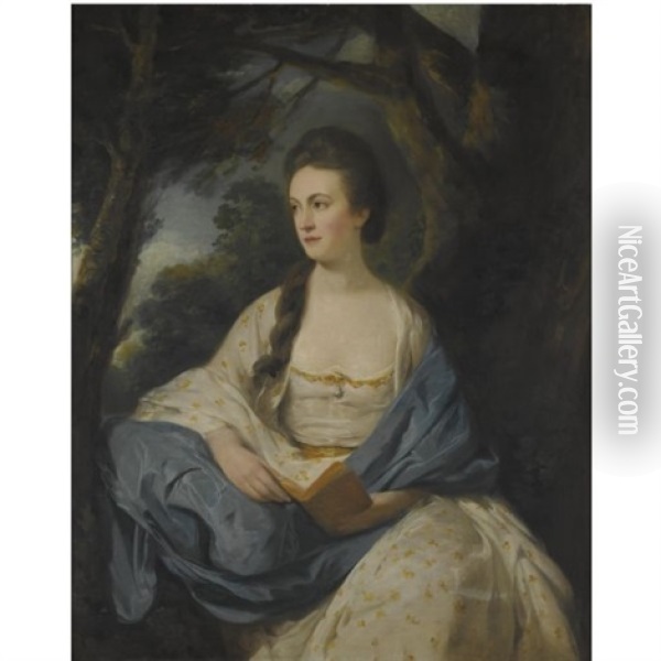 Portrait Of A Lady, Said To Be Susanna, Mrs. Baron Bedingfield Of Ditchingham Hall, Norfolk Oil Painting - Hugh Barron