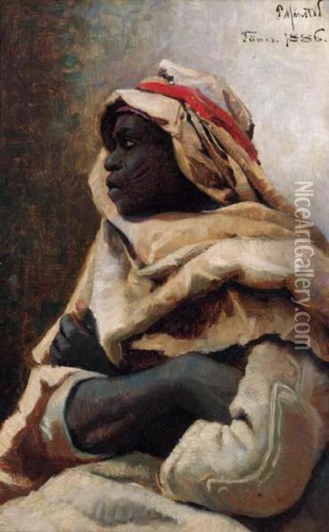 A Bedouin Oil Painting - Peder Mork Monsted
