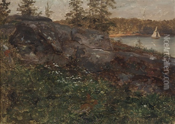 Archipelago, Parainen Finland Oil Painting - Fredrik Ahlstedt