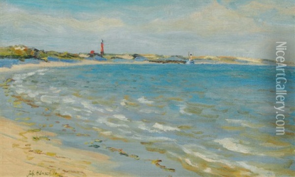 A Coastal View On Sylt Oil Painting - Johannes Haensch