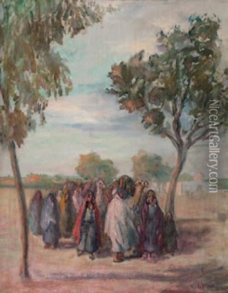 Caravane A Kairouan Oil Painting - Benjamin James Bowen