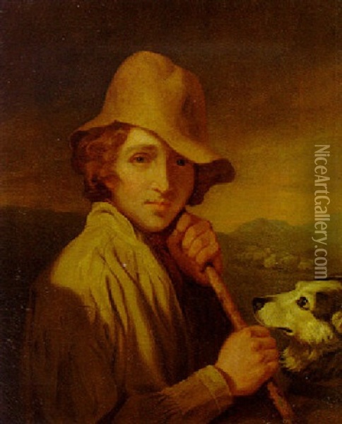 Portrait Of A Shepherd Oil Painting - Samuel de Wilde