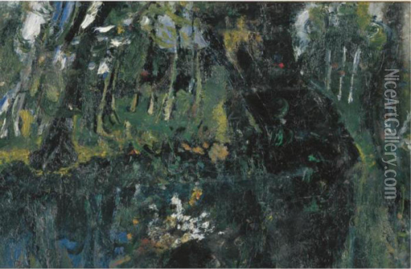 Paysage A Champigny (la Mare Aux Canards) Oil Painting - Chaim Soutine