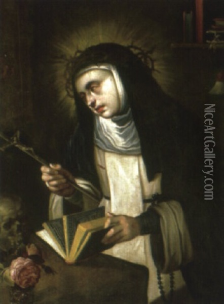 Saint Catherine Of Siena Oil Painting - Adam van Noort the Elder