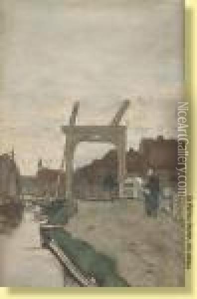 Le Pont A Bascule Oil Painting - Jacob Henricus Maris
