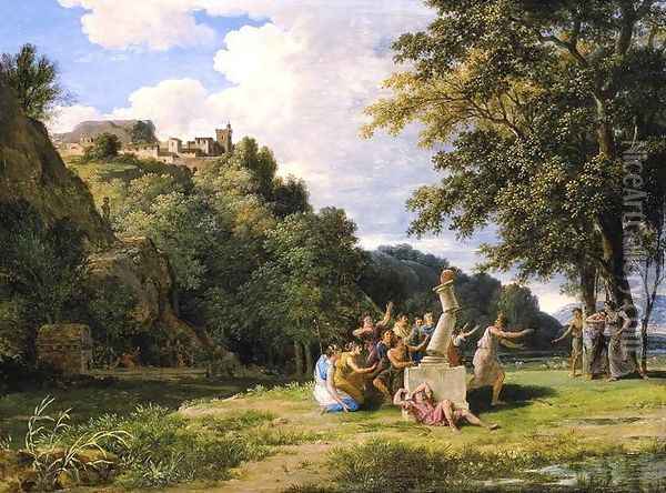 Arcadian Landscape 1794 Oil Painting - Pierre-Henri de Valenciennes