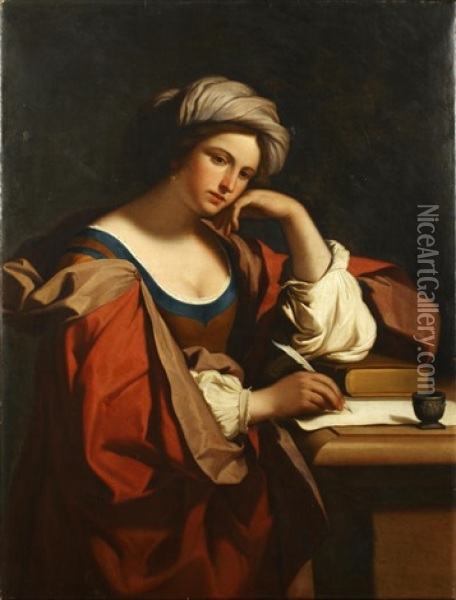 The Persian Sybil Unframed Oil Painting -  Guercino