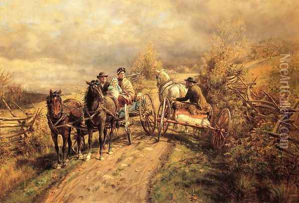 The Latest Village Scandal Oil Painting - Edward Lamson Henry