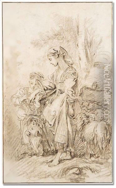 The young sepherdess Oil Painting - Francois Boucher