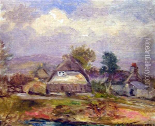 Farmstead Oil Painting - William Edwin Atkinson