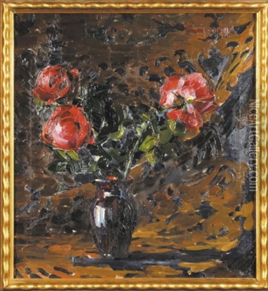 Roze W Wazonie Oil Painting - Ludwik Misky