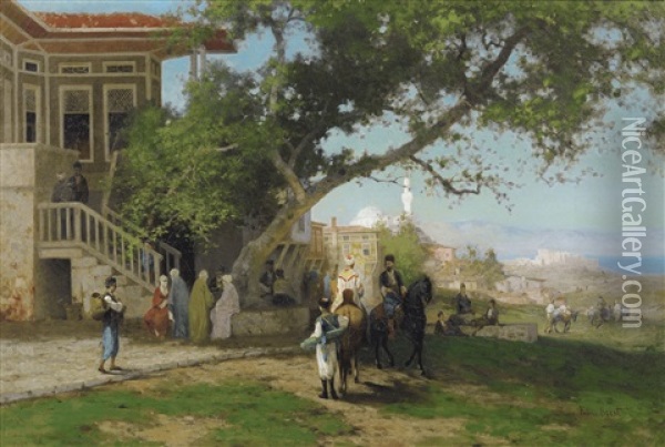 Vue Prise Sur L'ile De Tenedos, Turquie Oil Painting - Germain Fabius Brest