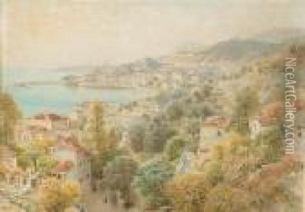 Italian Seaside Town Oil Painting - Ebenezer Wake Cook