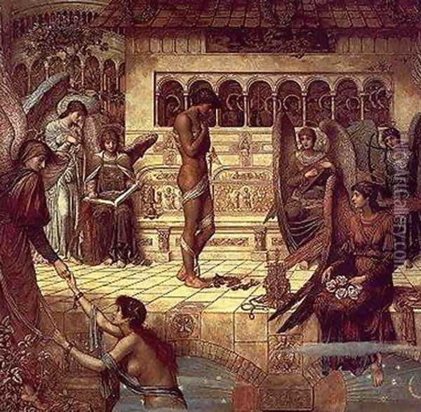 The Ramparts of God's House (detail) Oil Painting - John Melhuish Strudwick