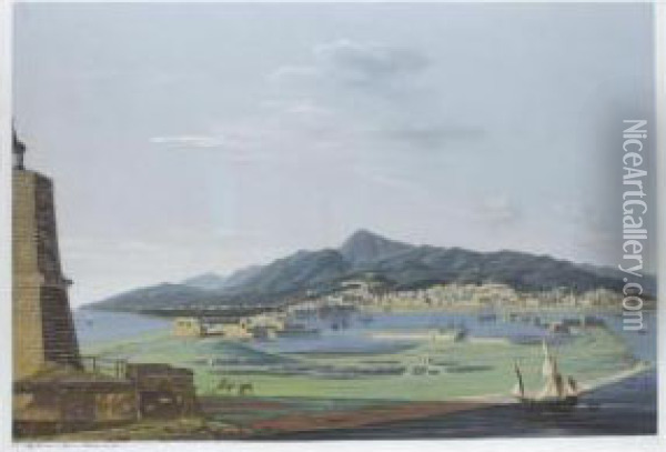 A Pair Of Views Of Palermo Oil Painting - Francesco Zerillo