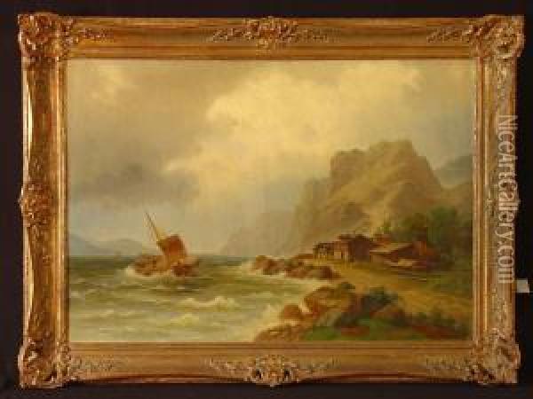 Aufziehendes Wetter Am Vierwaldstatter See Oil Painting - Franz L. Schmitz