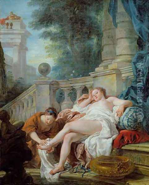 The Bath of Bethsheba, 1727 Oil Painting - Jean Francois de Troy