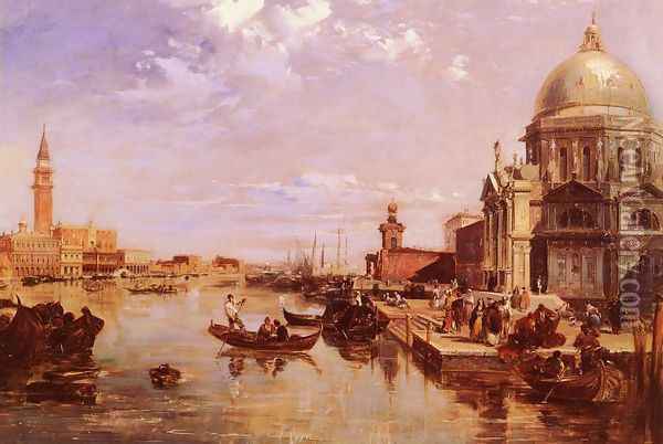 A View of the San Giorgio Church and the Grand Canal Oil Painting - Edward Pritchett