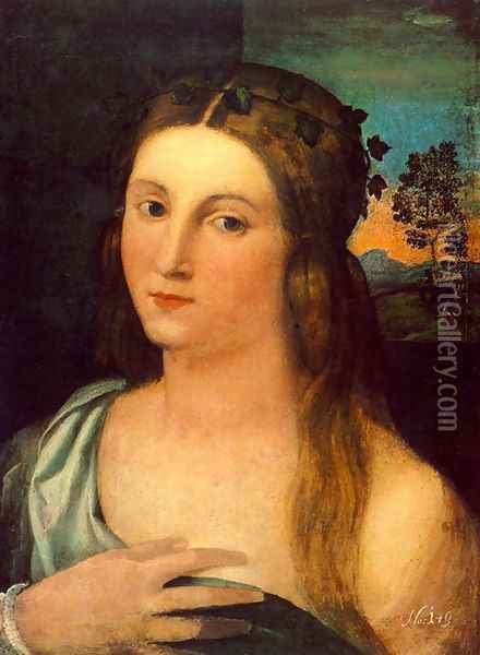 Portrait of a Young Woman Oil Painting - Palma Vecchio (Jacopo Negretti)