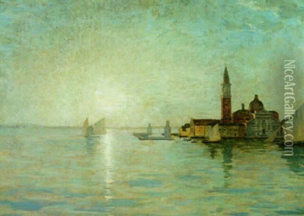 Venise, Lever De Soleil Oil Painting - Emile Rene Menard