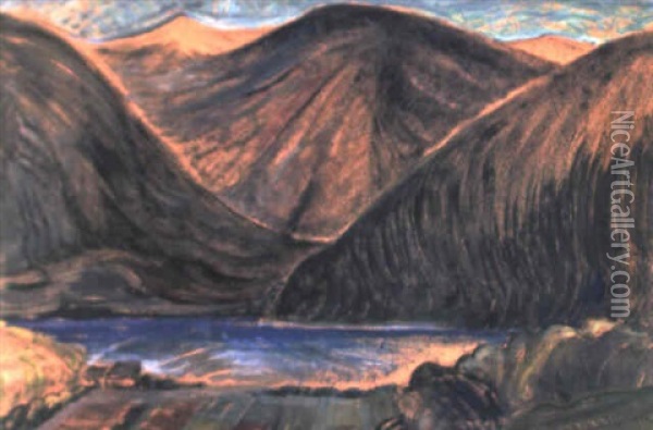 Rocky Mountain Lake View Near Lillooet, B.c. Oil Painting - Emily Carr
