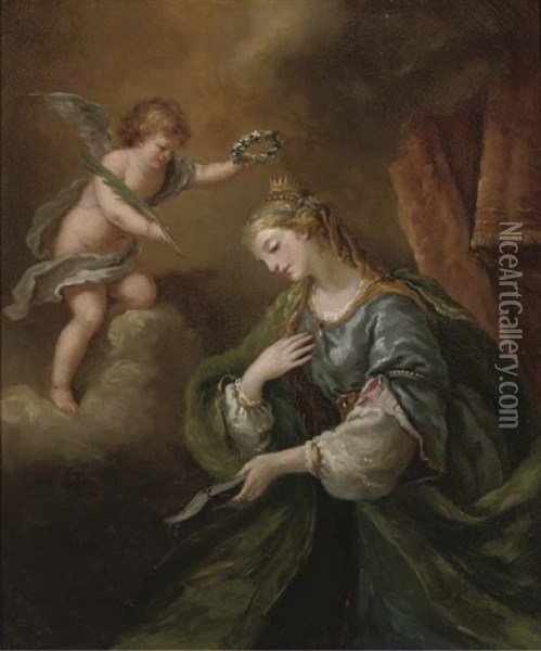 Saint Catherine Oil Painting - Filippo Lauri