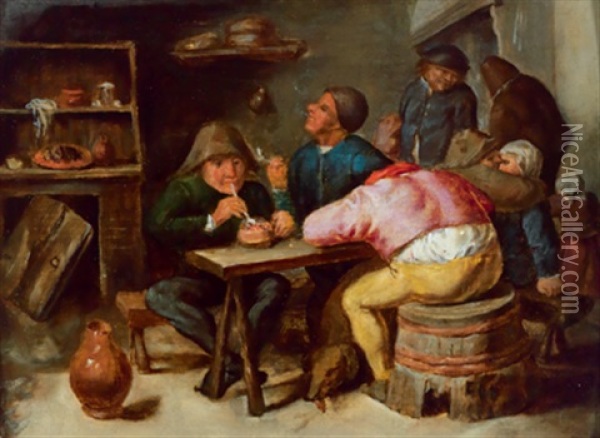 Zechende Bauern In Der Stube Oil Painting - Jan Jansz Buesem