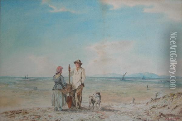 Meeting On The Beach Oil Painting - Guido Grimani