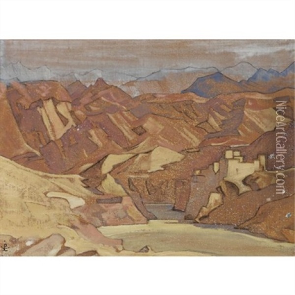 Sanctuaries And Citadels (from Sanctuaries And Citadels) Oil Painting - Nikolai Konstantinovich Roerich
