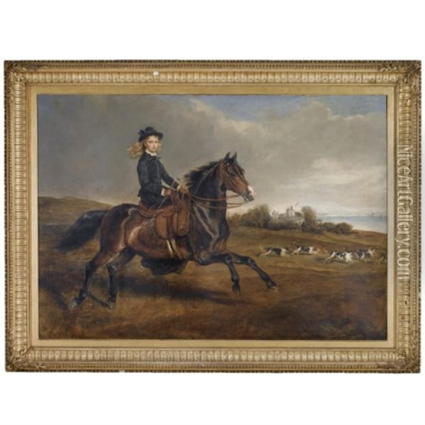 Portrait Of Lady Victoria Leveson-gower On Her Pony Lady Whitworth Oil Painting - Sir Francis Grant