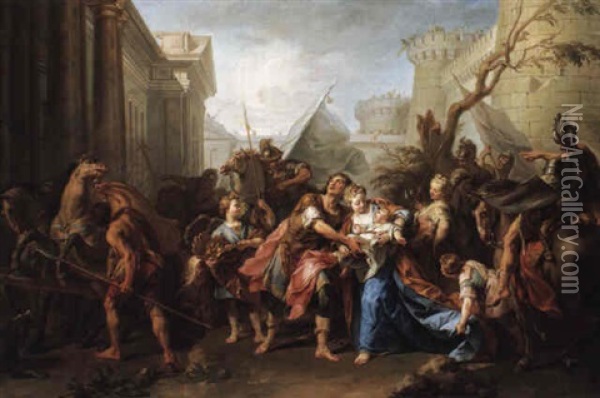 Hector Taking Leave Of Andromache Oil Painting - Jean Restout the Younger