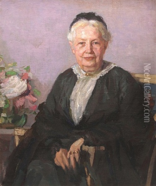 Meine Mutter Oil Painting - Rudolf Hoeckner