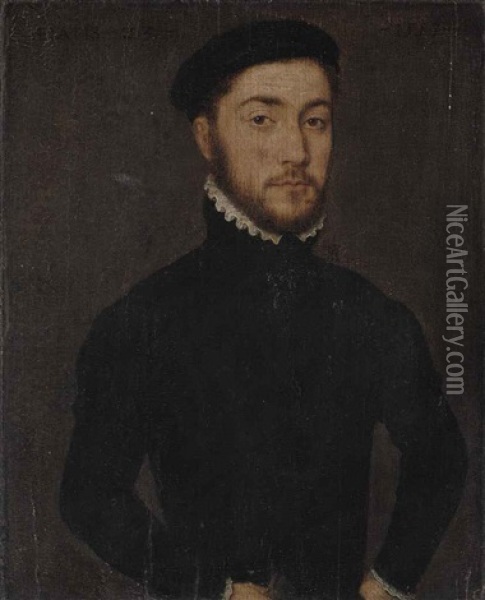 Portrait Of A Gentleman, Aged 23, Half-length Oil Painting -  Corneille de Lyon