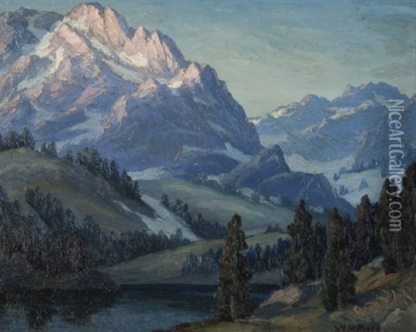 Sierra Landscape With Lake Oil Painting - William Henry Price