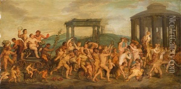 Triumph Of Bacchus Oil Painting - Johann De Bry