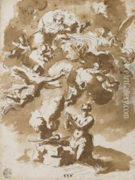 Le Sacrifice De Cain Oil Painting - Giovanni Battista Pace