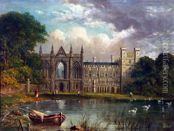 Newstead Abbey Oil Painting - Claude T. Stanfield Moore