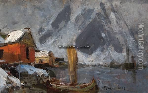 Fra Svolvaer Havn Oil Painting - Gunnar Berg