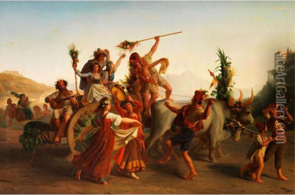 Neapoletanischer Festzug (diepilgerfahrt Zur Madonna Dell'arco) Oil Painting - Louis-Leopold Robert