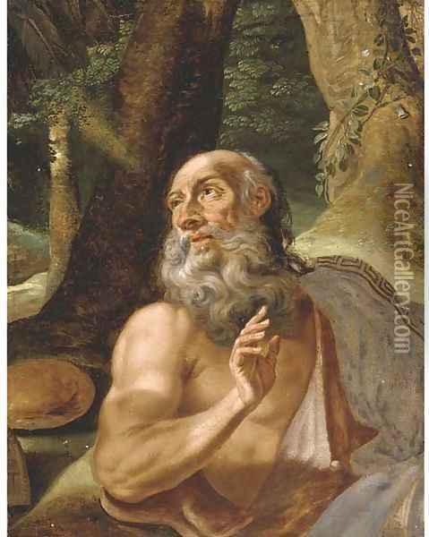 Saint Jerome Oil Painting - Adriaen Bloemaert