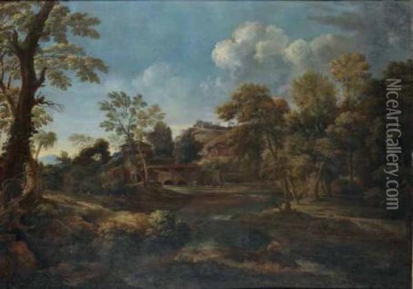 Paesaggio Nella Campagna Romana Oil Painting - Crescenzio Onofri