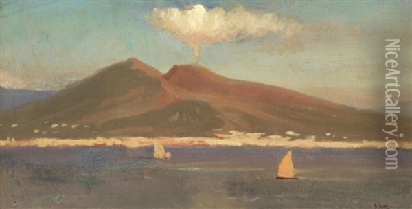 A View Of The Bay Of Naples Oil Painting - Henry F. Farny