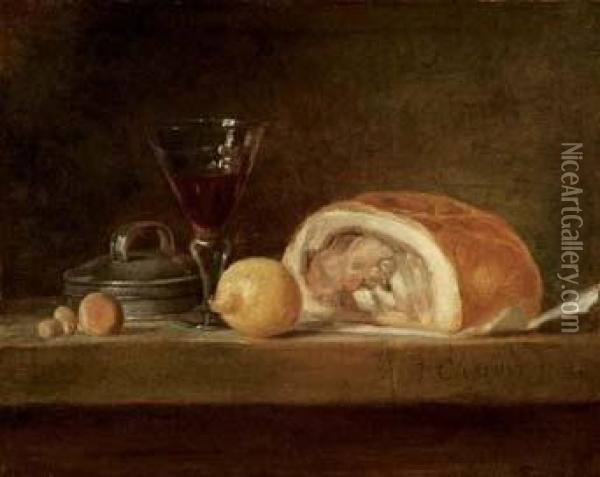 Natura Morta Con Pasticcio E Limone Oil Painting - Jean-Baptiste-Simeon Chardin