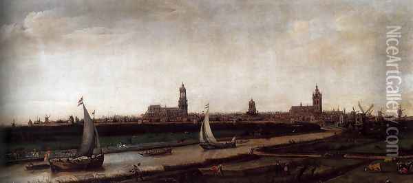 View of Delft from the Northwest Oil Painting - Cornelis Hendricksz. The Younger Vroom