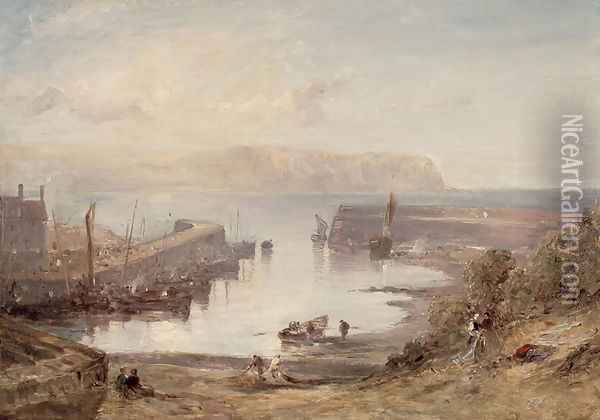 Eyemouth Harbour Oil Painting - Edmund Thornton Crawford