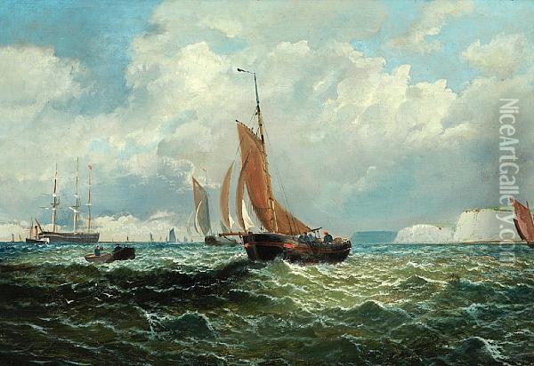 Shipping Off Dover Oil Painting - Edwina W. Lara