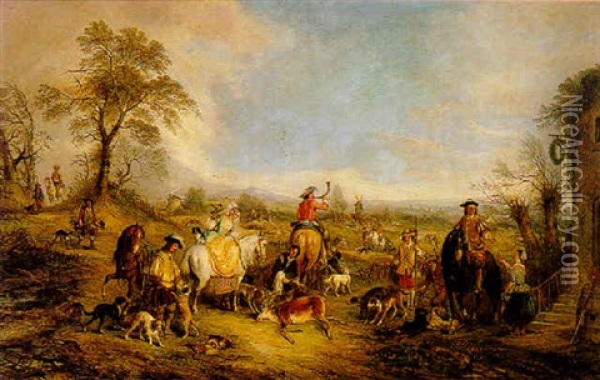 Hunting Party Oil Painting - Henry Andrews