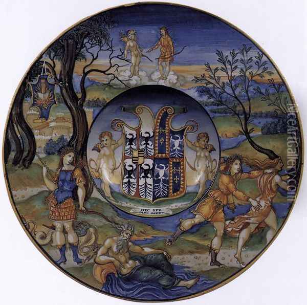 Broad-rimmed Bowl c. 1525 Oil Painting - Nicola Da Urbino